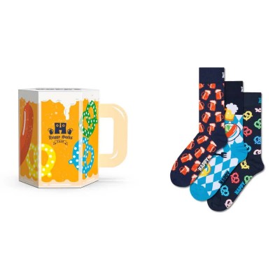 чорапи,мъжки,чорапи,happy,socks,beer,glass,gift,set,crew,socks,3,pairs,navy