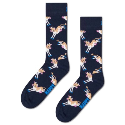 чорапи,мъжки,чорапи,happy,socks,cow,crew,socks,navy,(blue)