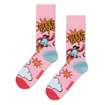 чорапи,мъжки,чорапи,дамски,чорапи,happy,socks,flying,super,mom,socks,pink,(orange)