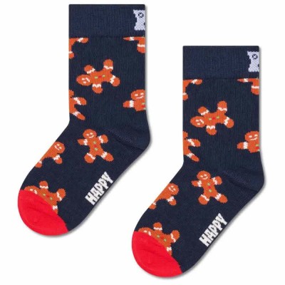 чорапи,детски,чорапи,happy,socks,gingerbread,man,crew,socks,blue,(navy)