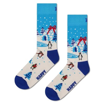 чорапи,мъжки,чорапи,дамски,чорапи,happy,socks,igloo,crew,socks,white,blue,(white)