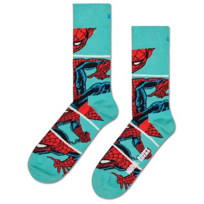 чорапи,мъжки,чорапи,happy,socks,marvel,web,slinger,crew,socks,turquoise