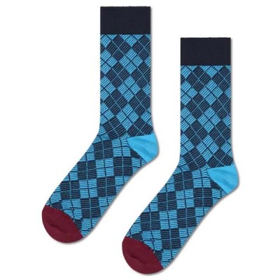 чорапи,мъжки,чорапи,happy,socks,mini,argyle,jaquard,crew,socks,blue,(navy)