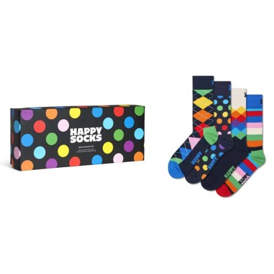 чорапи,мъжки,чорапи,happy,socks,multi,gift,set,crew,socks,4,pairs,black,(multicolor)