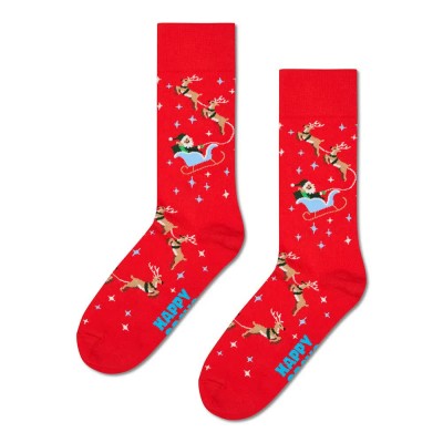 чорапи,мъжки,чорапи,дамски,чорапи,happy,socks,sleigh,crew,socks,red,(red)