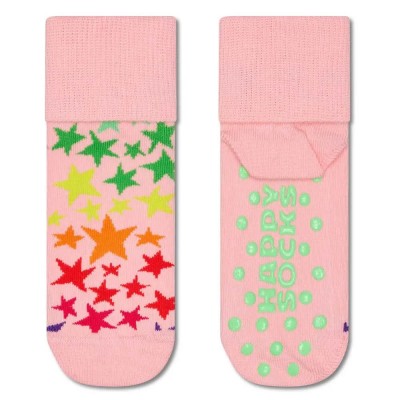 чорапи,детски,чорапи,happy,socks,star,anti,slip,socks,pink