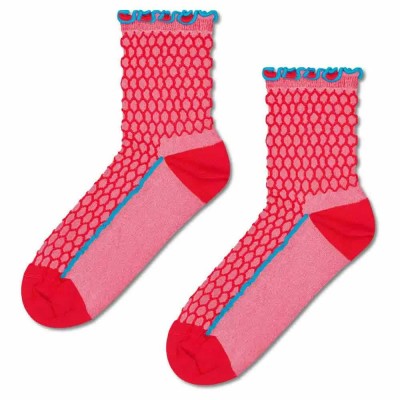 чорапи,мъжки,чорапи,дамски,чорапи,happy,socks,structure,slinky,1,4,crew,crew,socks,red,pink,(red)