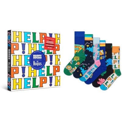 чорапи,мъжки,чорапи,happy,socks,the,beatles,gift,set,crew,socks,6,pairs,black,(multicolor)