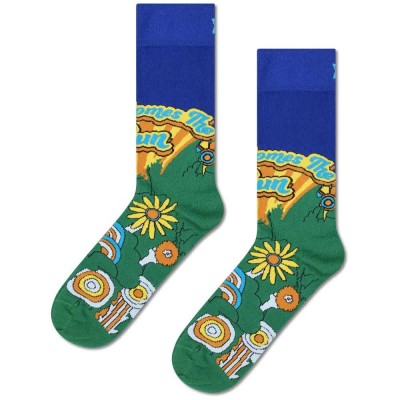 чорапи,мъжки,чорапи,дамски,чорапи,happy,socks,the,beatles,here,comes,the,sun,crew,socks,green,(green)