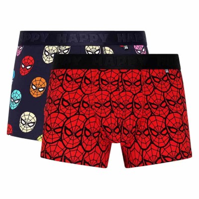 чорапи,мъжко,бельо,happy,socks,marvel,spider,mans,gift,set,boxers,2,units,red,blue