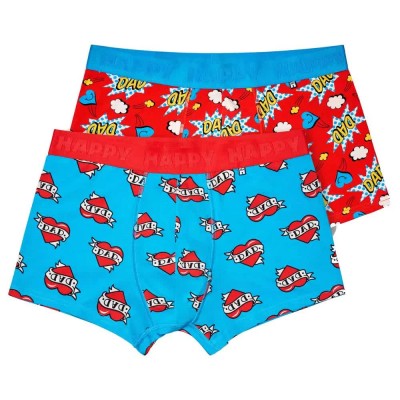 чорапи,мъжко,бельо,happy,socks,super,dads,gift,set,boxers,2,units,red,blue