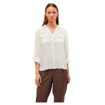 риза,с,дълъг,ръкав,дамски,блузи,дамски,ризи,vero,moda,bumpy,long,sleeve,shirt,snow,white,gold,lurex