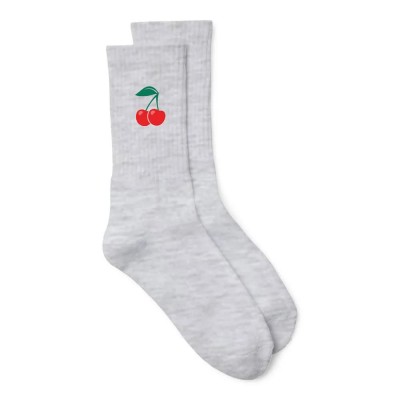 чорапи,дамски,чорапи,vero,moda,mel,detail,socks,grey,(light,grey,melange,cherries)