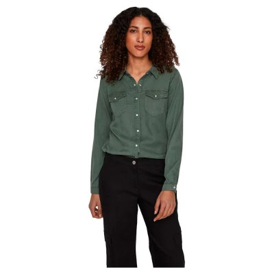 риза,с,дълъг,ръкав,дамски,ризи,мъжки,ризи,vila,bista,denim,long,sleeve,shirt,green,(duck,green)