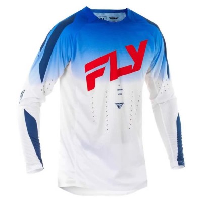 блуза,с,дълъг,ръкав,мъжки,тениски,дамски,тениски,fly,racing,evolution,dst,long,sleeve,jersey,white,(red,white,blue)