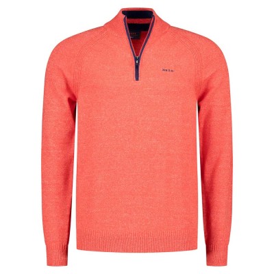 блуза,мъжки,пуловери,nza,new,zealand,25gn430,half,zip,sweater,bright,red,melange,(orange)