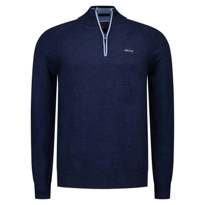 блуза,мъжки,пуловери,nza,new,zealand,25gn430,half,zip,sweater,navy,ocean,melange,(blue)