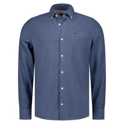 риза,с,дълъг,ръкав,мъжки,ризи,nza,new,zealand,25kn505,long,sleeve,shirt,river,blue,melange