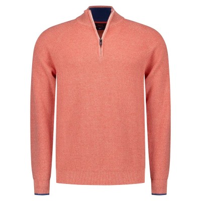 блуза,мъжки,пуловери,nza,new,zealand,25mn462,half,zip,sweater,orange,(red,tide,melange)