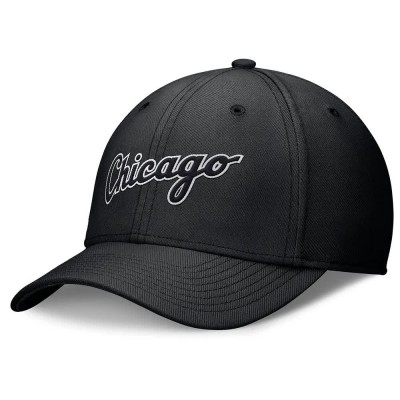 шапка,всички,шапки,nike,mlb,chicago,white,sox,dri,fit,rise,structured,swooshflex,cap,black