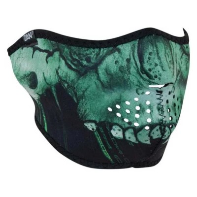 други,аксесоари,zan,headgear,cyber,skull,face,mask,black,green,(green)