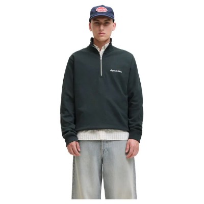 блуза,мъжки,пуловери,jack,&,jones,norrebro,emb,half,zip,sweatshirt,forest,river,(green)