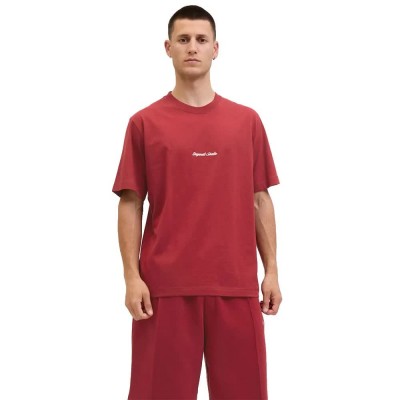 тениска,мъжки,тениски,jack,&,jones,norrebro,emb,short,sleeve,t,shirt,tibetan,red,(red)