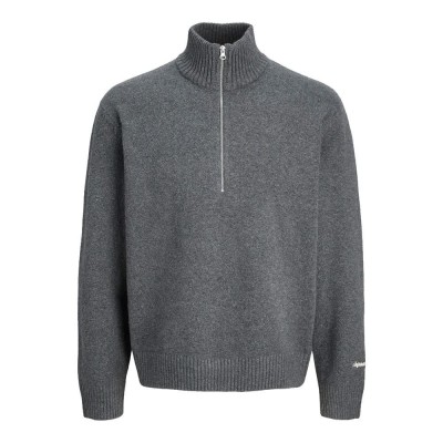блуза,мъжки,пуловери,jack,&,jones,norrebro,half,zip,sweater,dark,grey,melange
