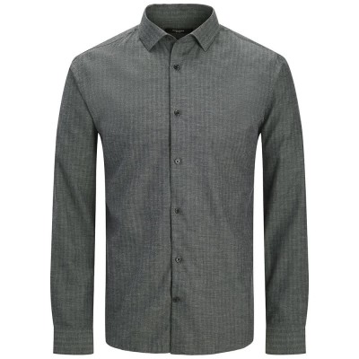 риза,с,дълъг,ръкав,мъжки,ризи,jack,&,jones,parker,melange,long,sleeve,shirt,grey,(black)