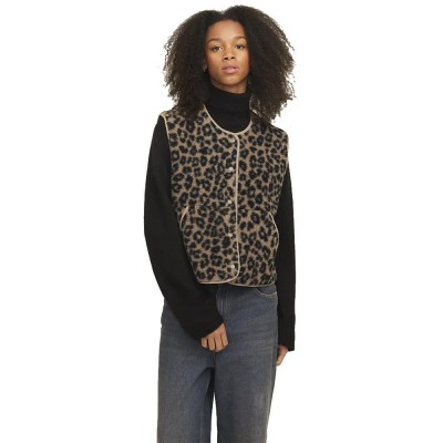 потник,дамски,жилетки,jack,&,jones,vera,jjxx,vest,brown,(cornstalk,aop,leopard)
