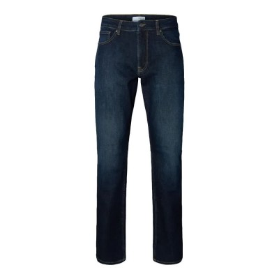 дънки,мъжки,панталони,selected,196,cleo,flex,615,straight,fit,jeans,dark,blue,denim