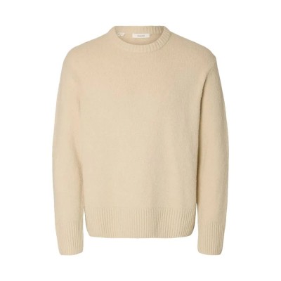 блуза,мъжки,пуловери,selected,alex,relaxed,fit,sweater,beige,(oatmeal)