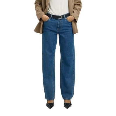 дънки,дамски,панталони,selected,bea,kori,straight,fit,jeans,blue,(medium,blue,denim,203)