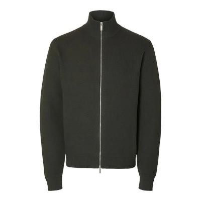 блуза,мъжки,пуловери,selected,dane,full,zip,sweater,deep,forest,(green)