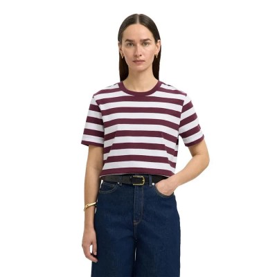 тениска,дамски,тениски,selected,essential,short,sleeve,v,neck,t,shirt,fig,bright,white,wide,(purple)