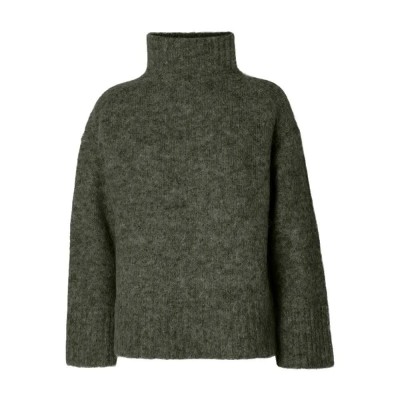 блуза,дамски,пуловери,дамски,плетени,дрехи,selected,gabriella,high,neck,sweater,green,(deep,depths)