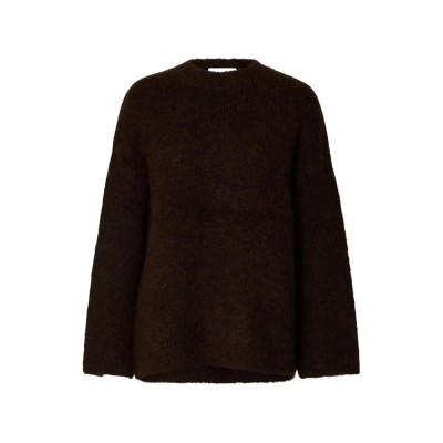 блуза,дамски,пуловери,дамски,плетени,дрехи,selected,gabriella,sweater,brown,(delicioso,melange)
