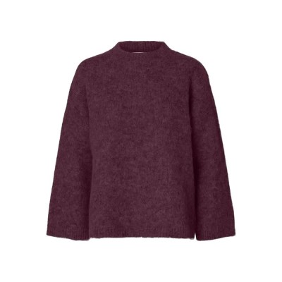 блуза,дамски,пуловери,дамски,плетени,дрехи,selected,gabriella,sweater,purple,(fig,melange)