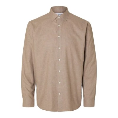 риза,с,дълъг,ръкав,мъжки,ризи,selected,leo,heather,regular,fit,long,sleeve,shirt,sand,(beige)