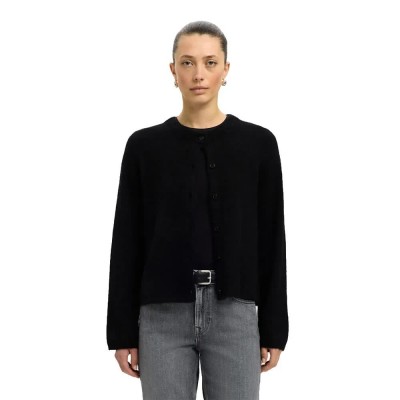жилетка,дамски,пуловери,дамски,плетени,дрехи,selected,lulu,new,cardigan,black