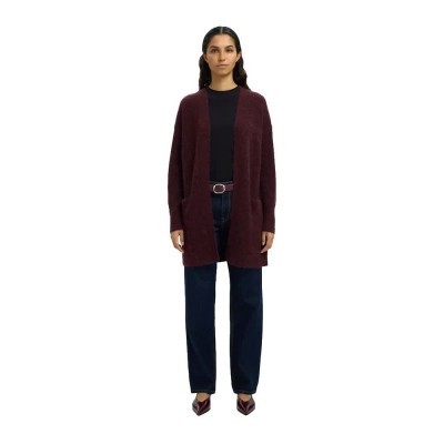жилетка,дамски,пуловери,дамски,плетени,дрехи,selected,lulu,new,cardigan,fig,melange,(purple)