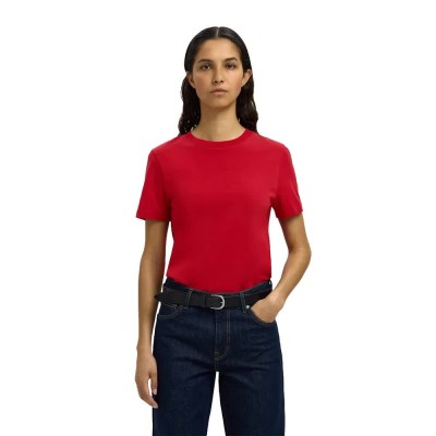 тениска,дамски,тениски,selected,my,essential,short,sleeve,t,shirt,equestrian,red,(red)