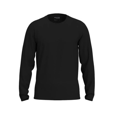 тениска,мъжки,тениски,selected,new,pima,long,sleeve,t,shirt,black,(black)