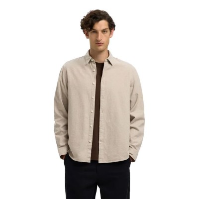 риза,с,дълъг,ръкав,мъжки,ризи,selected,noah,regular,fit,long,sleeve,shirt,egret,twisted,chinchilla,(beige)