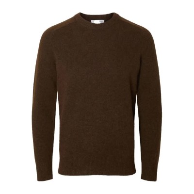 блуза,мъжки,пуловери,selected,rai,relaxed,fit,sweater,brown,(demitasse)