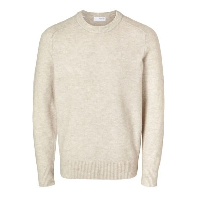 блуза,мъжки,пуловери,selected,rai,relaxed,fit,sweater,beige,(oatmeal,melange)