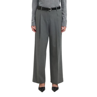 панталони,дамски,панталони,selected,rita,lano,wide,leg,pants,medium,grey,melange,melange,(grey)