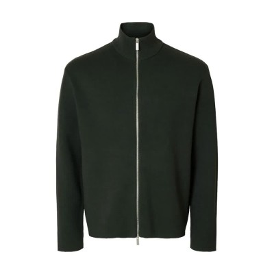 блуза,мъжки,пуловери,selected,teller,relaxed,fit,full,zip,sweater,deep,forest