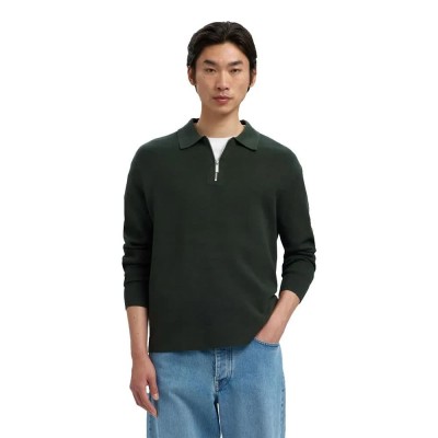 блуза,мъжки,пуловери,selected,teller,relaxed,fit,half,zip,sweater,deep,forest