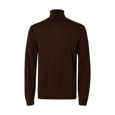 блуза,мъжки,пуловери,selected,tray,high,neck,sweater,brown,(demitasse)